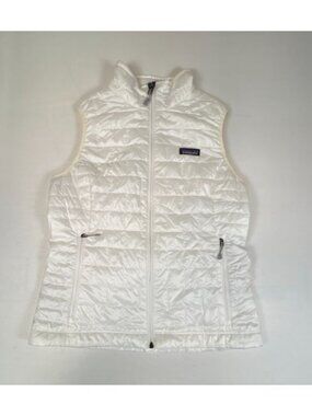 Patagonia 84247 Nano Puff Vest Womens Medium White Full Zip Insulated Outerwear